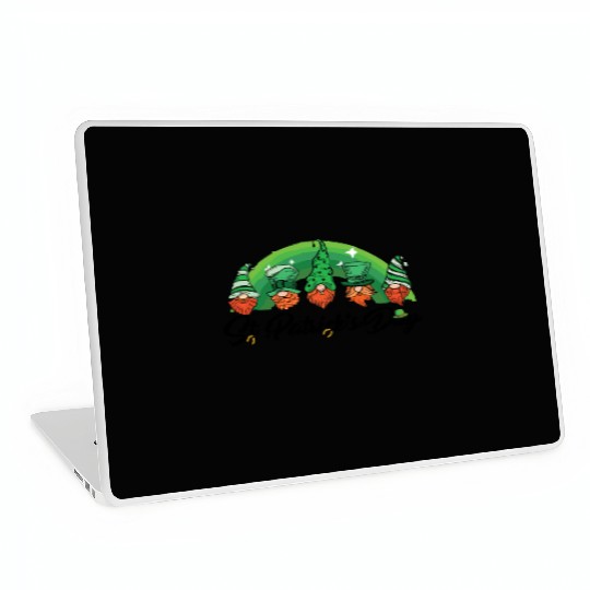 Saint Patrick s Day Horseshoe Clover Shamrock Laptop Skins