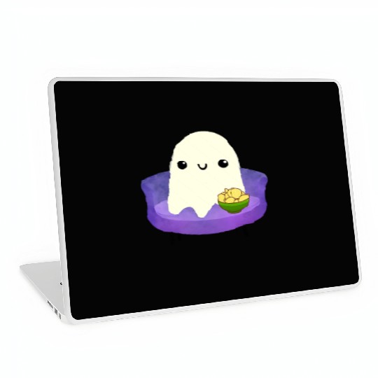 Couch Potato Ghost With Potato Chips Laptop Skins