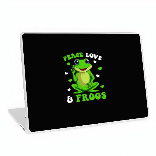 Peace Love Frogs Lover Frog Kids Girls Women Laptop Skins