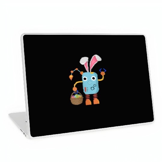 Easter Bunny Robot Eggs Hunting Basket Rabbit Laptop Skins