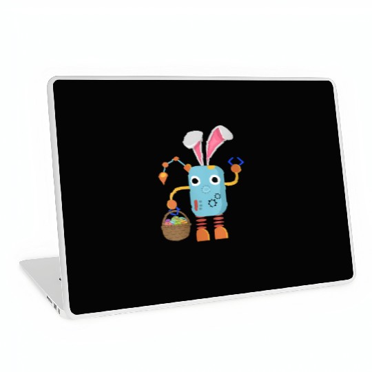 Easter Bunny Robot Eggs Hunting Basket Rabbit Laptop Skins