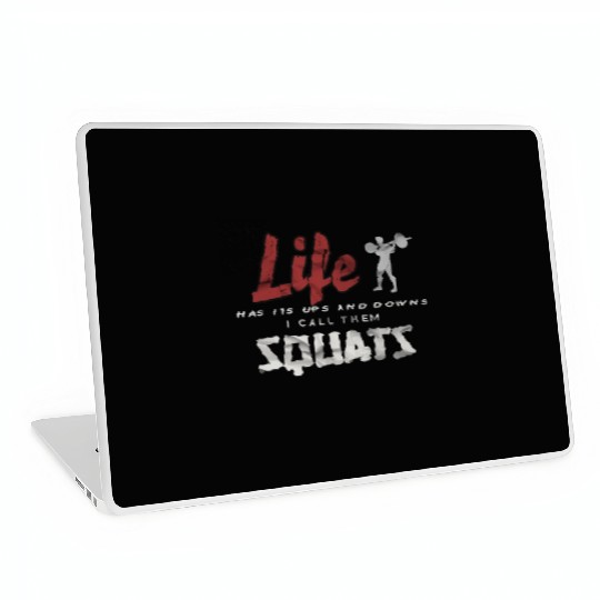 Funny Fitness Gym Workout Weights Squat Men Women Laptop Skins