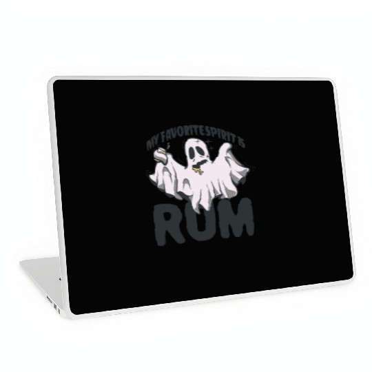 My Favorite Spirit Is Rum Halloween Rum Ghost Laptop Skins