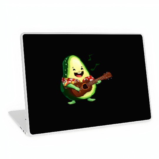 Tropical avocado with guitar Laptop Skins
