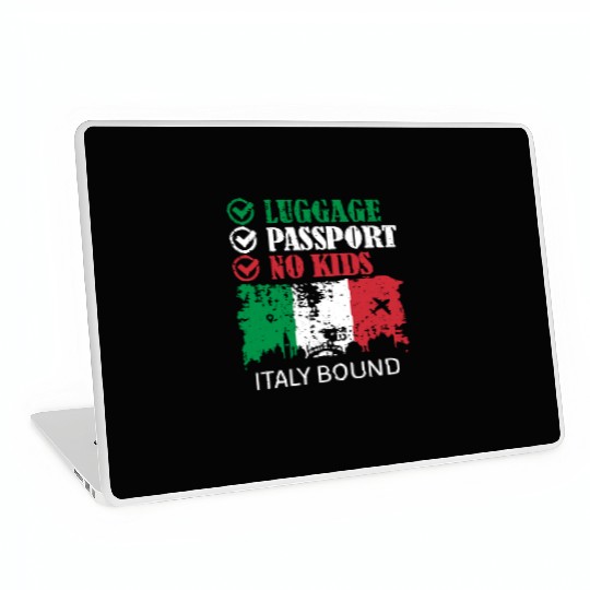 Luggage Passport No Kids Italy Bound Vacation Laptop Skins