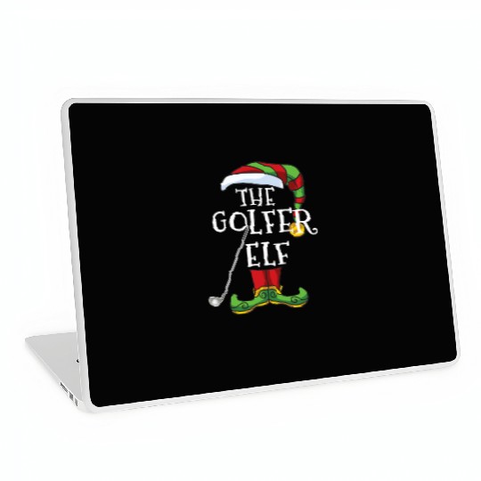 Golfer Elf Golf Family Matching Christmas Group Fu Laptop Skins