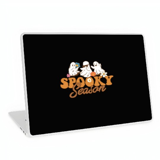 Halloween Spooky Season Boo Ghost Let's Go Ghouls Laptop Skins