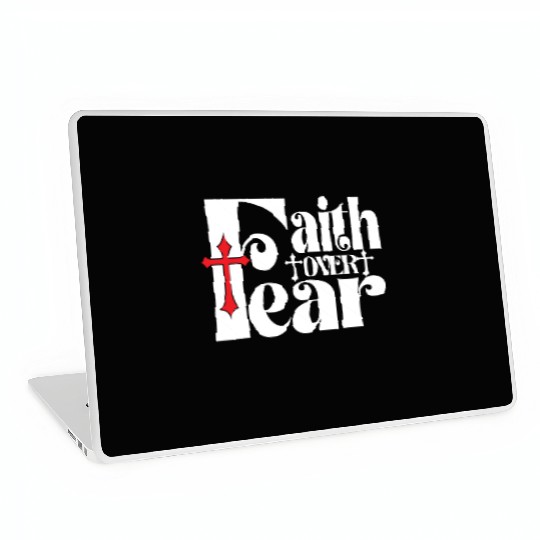 Faith Over Fear Love Jesus Christian Christmas Laptop Skins