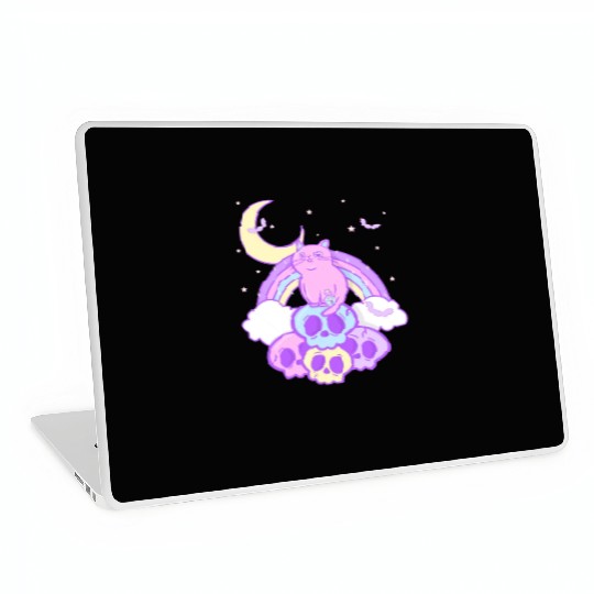 Pastel Goth Cat Skull Lover Cute Gothic Yami Laptop Skins