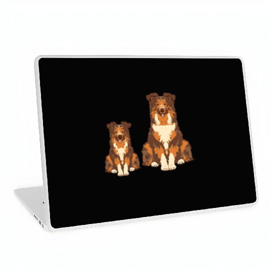 Collie Dog Lover Parent Dad Mom and Son Daughter Laptop Skins