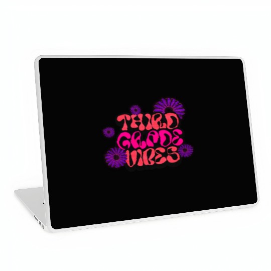 Fourth Grade Vibes for School Guys Neon Colors Laptop Skins