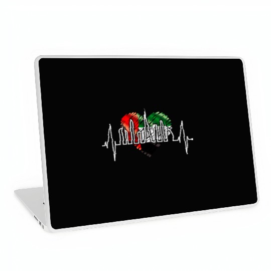 Dubai Skyline Heartbeat Burj Khalifa Love UAE Flag Laptop Skins