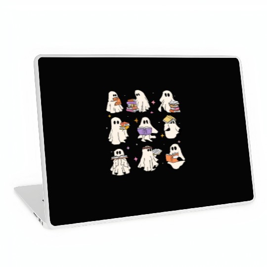 Teacher Halloween Ghost Read Books Reading Teacher Laptop Skins