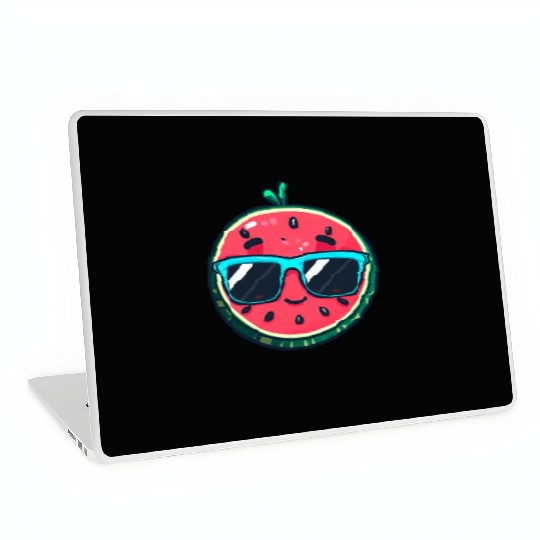 Kawaii Melon with Sunglasses: Summer Fruit Chill Laptop Skins