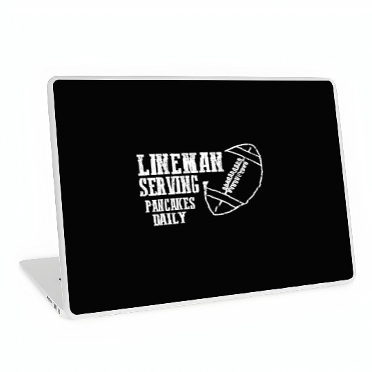 Mens Lineman Serving Pancakes Funny Apparel Laptop Skins