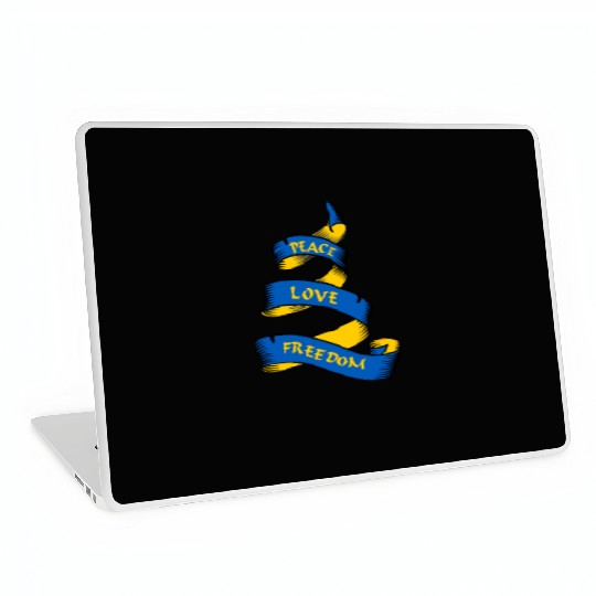 Curl banner with text Ukraine Laptop Skins
