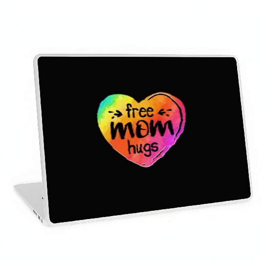 LGBTQIA LGBT Free Mom Hugs Rainbow Heart Gay Pride Laptop Skins