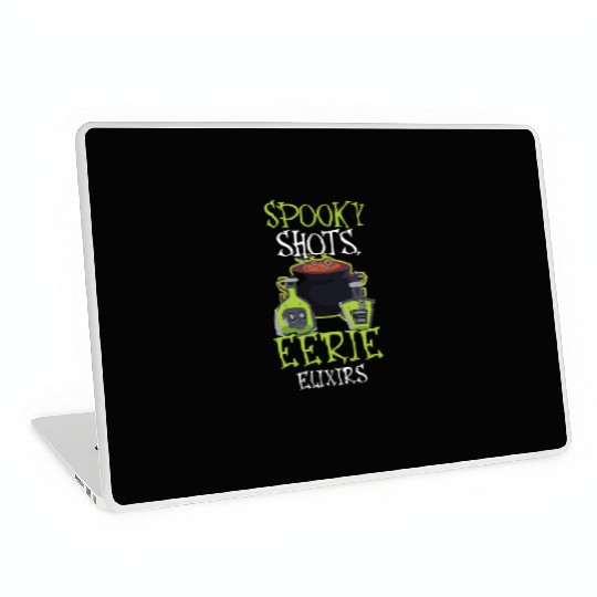 Spooky Shots Eerie Elixirs Bartender Halloween Laptop Skins