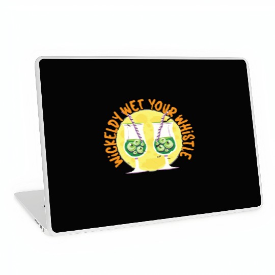 Wickedly Wet Your Whistle Bartender Halloween Laptop Skins