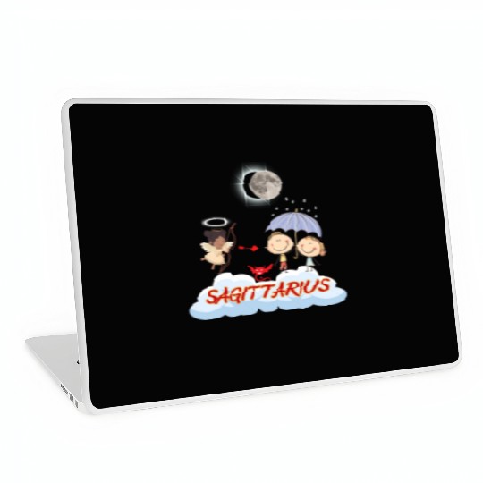 Zodiac Sign Sagittarius Astrology Angel & Bow Laptop Skins