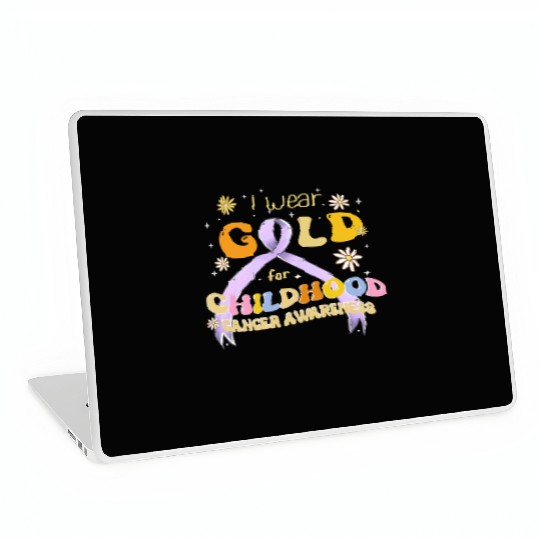 I Wear Gold For Childhood Cancer Awareness Laptop Skins