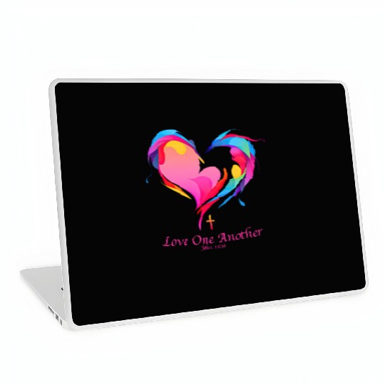Love One Another Bible Verse John 13:34 Laptop Skins