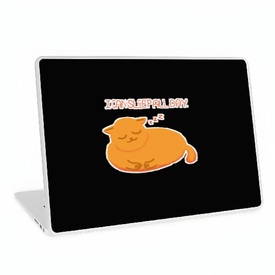 I can sleep all day Lazy orange cat Laptop Skins