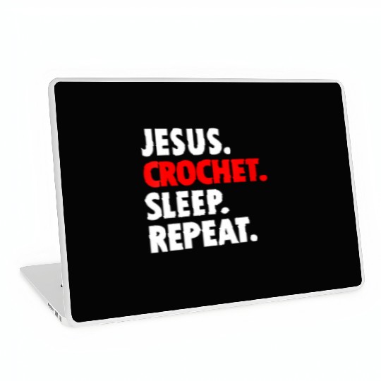 Jesus Crochet Sleep Repeat Novelty Hobby Laptop Skins