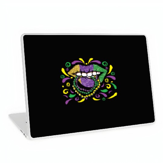 Lips Beads Mardi Gras Laptop Skins
