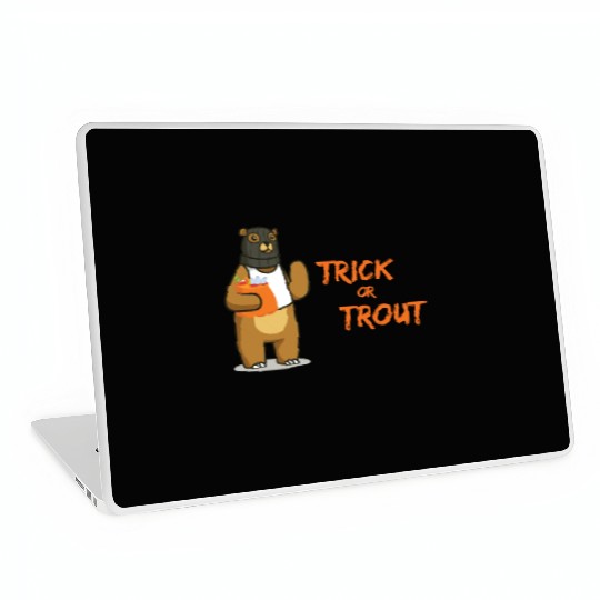 Halloween Bear Burglar Trick Or Treat Pun Laptop Skins