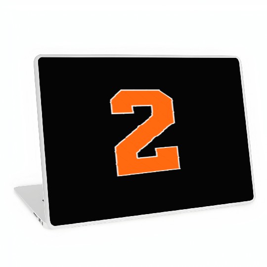 Number 2 Sports Orange Laptop Skins