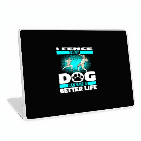 Fencing Fencer Dog Laptop Skins