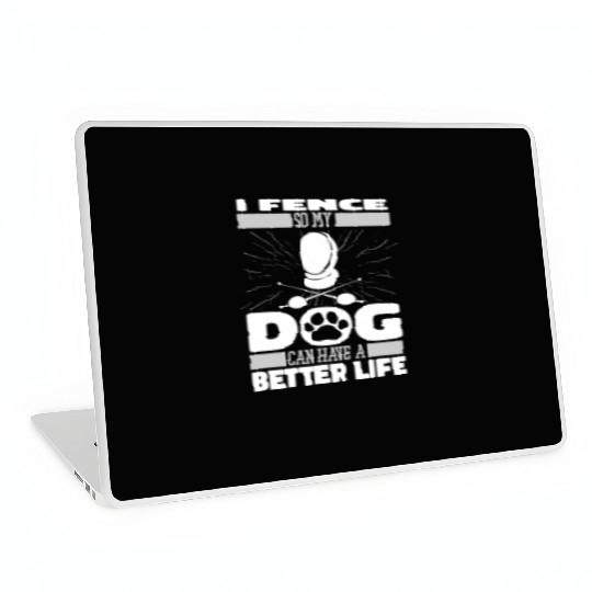 Fencing Fencer Dog Laptop Skins