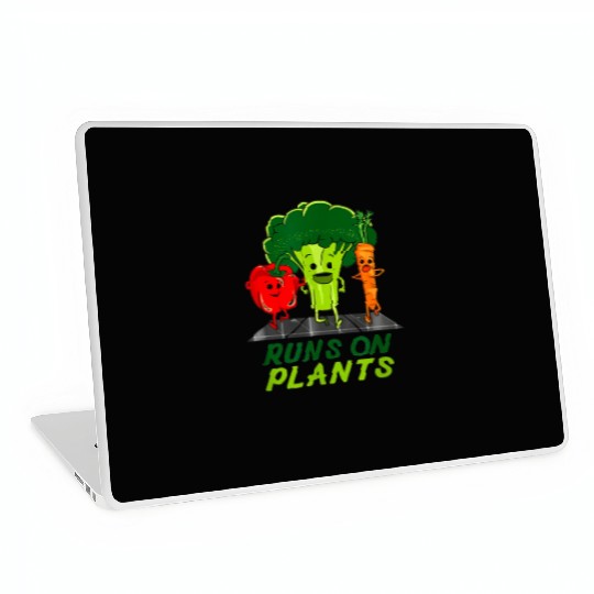 runs on plants vegan vegetarian runner broccoli gi Laptop Skins