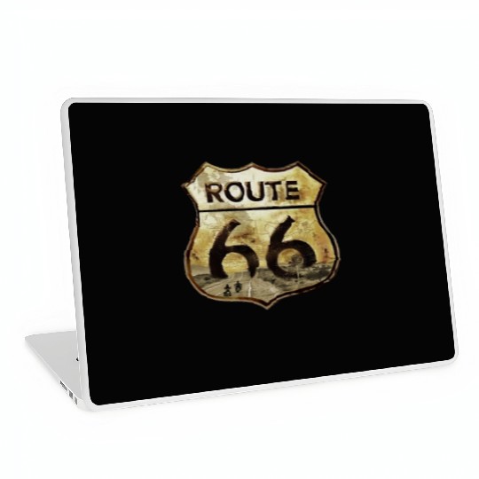 Route 66 trip with motorcycle Laptop Skins