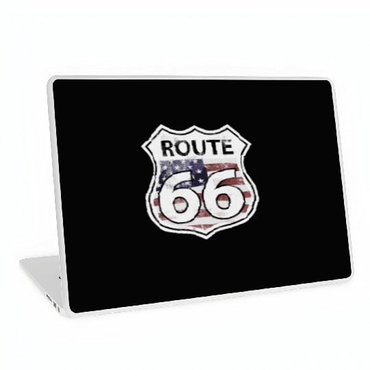 Route 66 - American Flag Laptop Skins