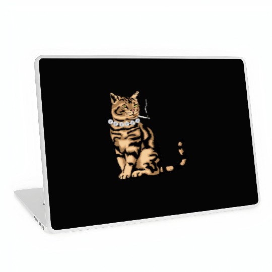 Cat Smoking Laptop Skins
