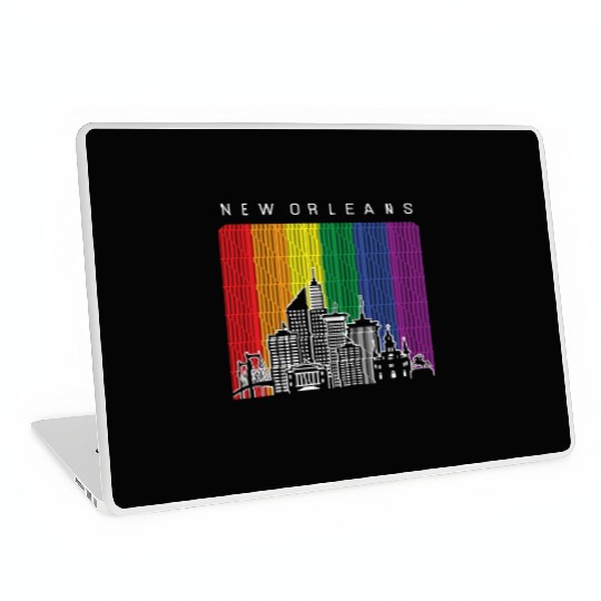 New Orleans Louisiana Rainbow Flag LGBT Pride Laptop Skins