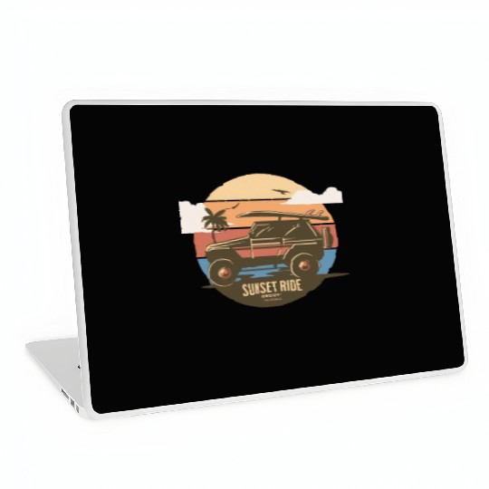 Sunset Ride - Beach Jeep - Groovy California T-Shi Laptop Skins