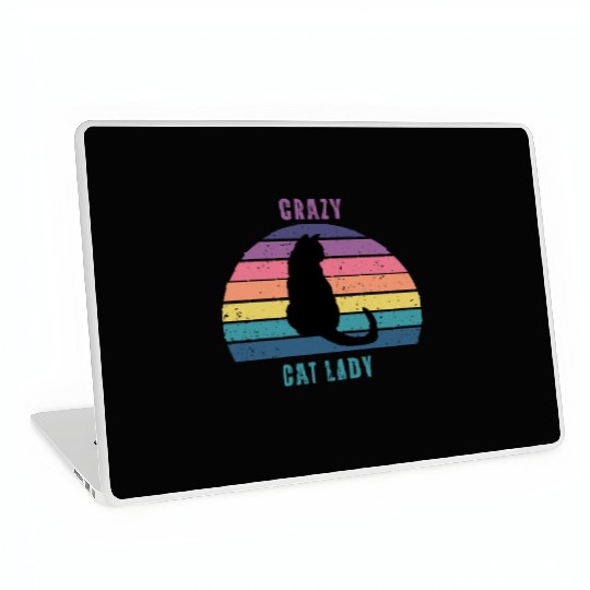 crazy cat lady Laptop Skins
