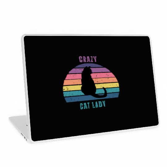 crazy cat lady Laptop Skins