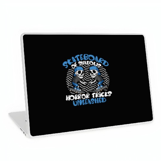 Spooky Horror Skateboarder Halloween Skateboarding Laptop Skins