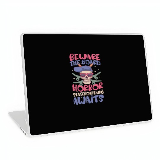 Spooky Horror Skateboarder Halloween Skateboarding Laptop Skins