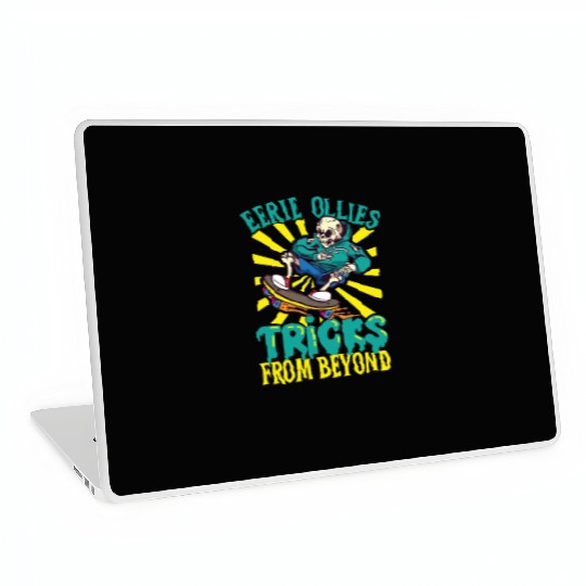 Spooky Horror Skateboarder Halloween Skateboarding Laptop Skins