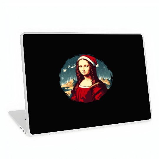 Mona Lisa Funny Christmas Art Laptop Skins