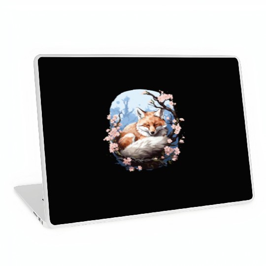 Sleeping Fox Sleepyhead Napping Sleep Fox Lover Laptop Skins