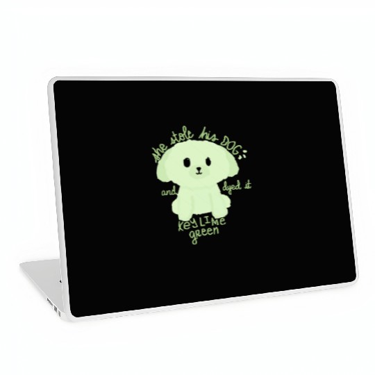 Key Lime Green Dog Laptop Skins