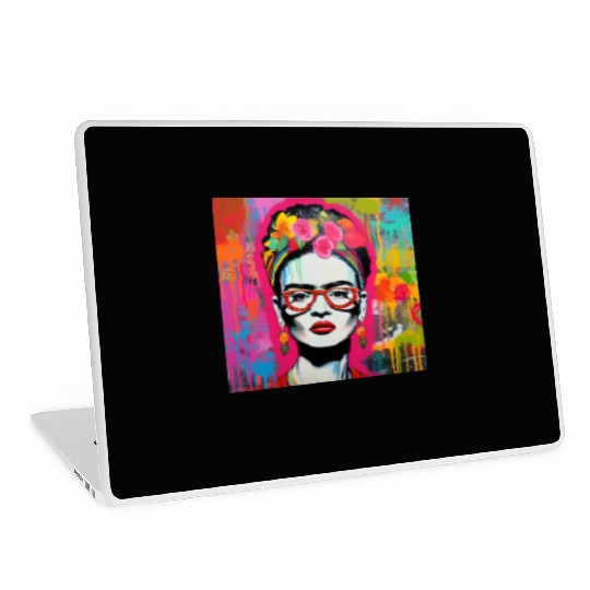Frida Kahlo style urban art colorfull graffiti Laptop Skins