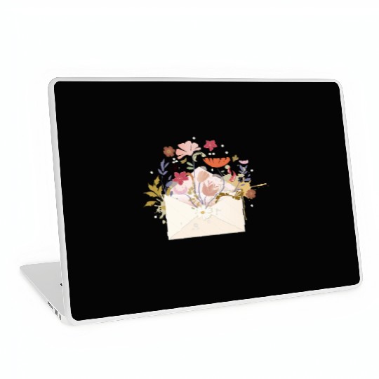 floral envelope with flowers and seal Laptop Skins