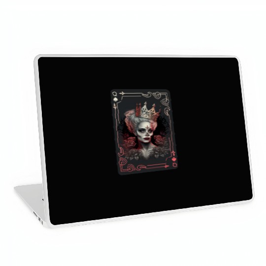 Poker Cards Queen of Spades Creepy Gothic Laptop Skins